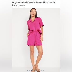 Old Navy High Waist Crinkle Gauze Shorts Size S NWT